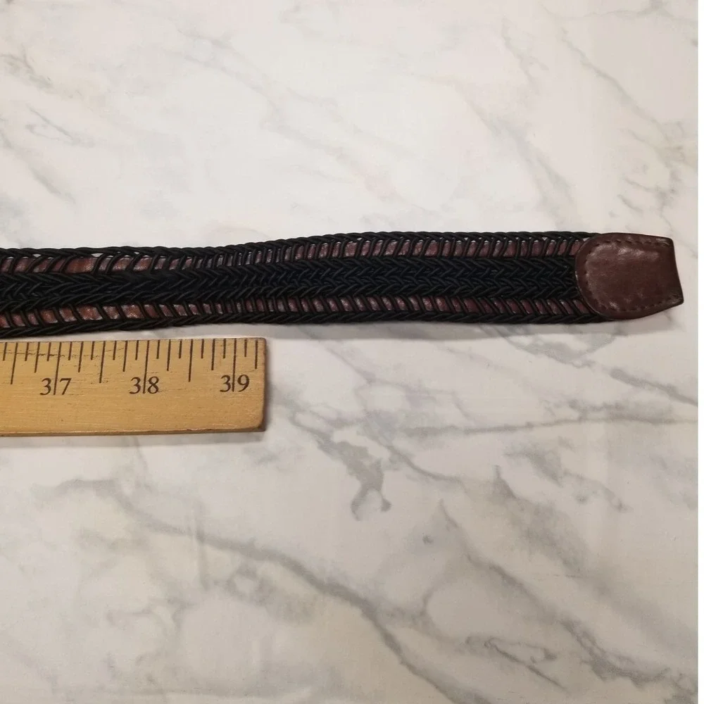 Torino Brown & Black Woven Braided Stretch‎ Elastic Belt Mens 44 Causal Buisness